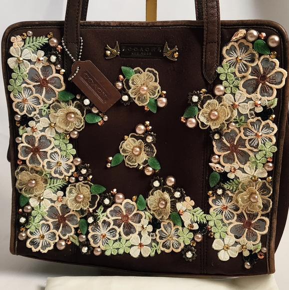 Handmade Coach Pearl Chaos Neoprene Purse - Antique Flowers - Picture 3 of 17